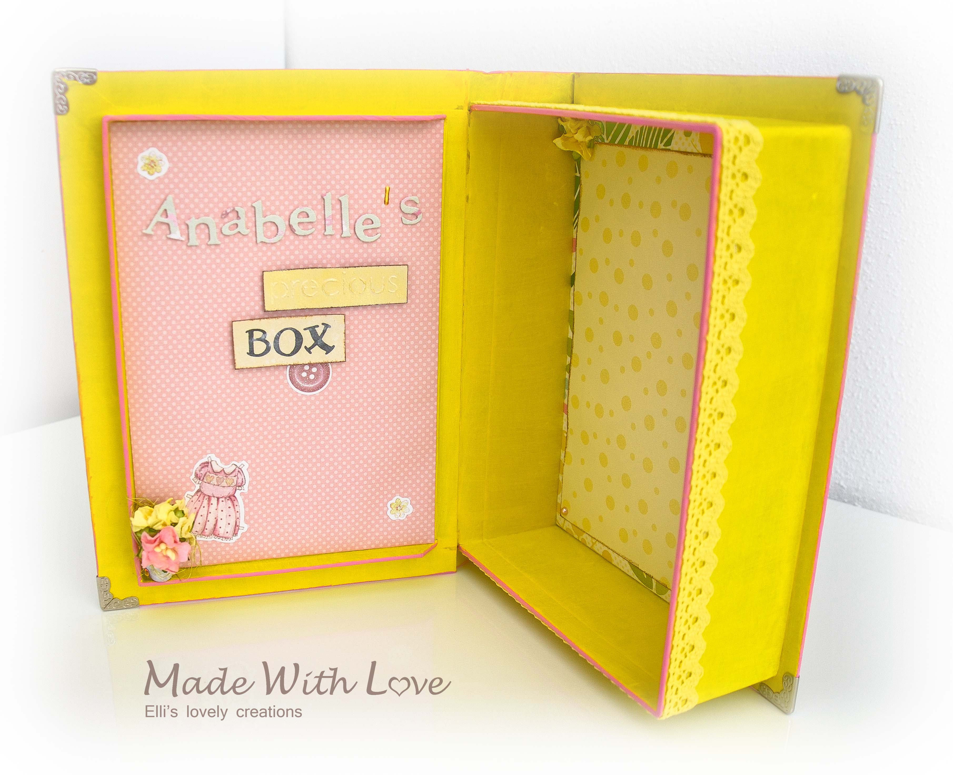 Mixed Media Book Box for a Newborn Girl 17