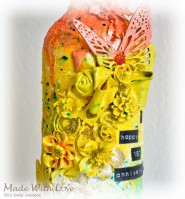Mixed Media Altered Bottle First Anniversary 4