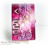 Mixed Media Notebook Journal Cover Keep Smiling 10