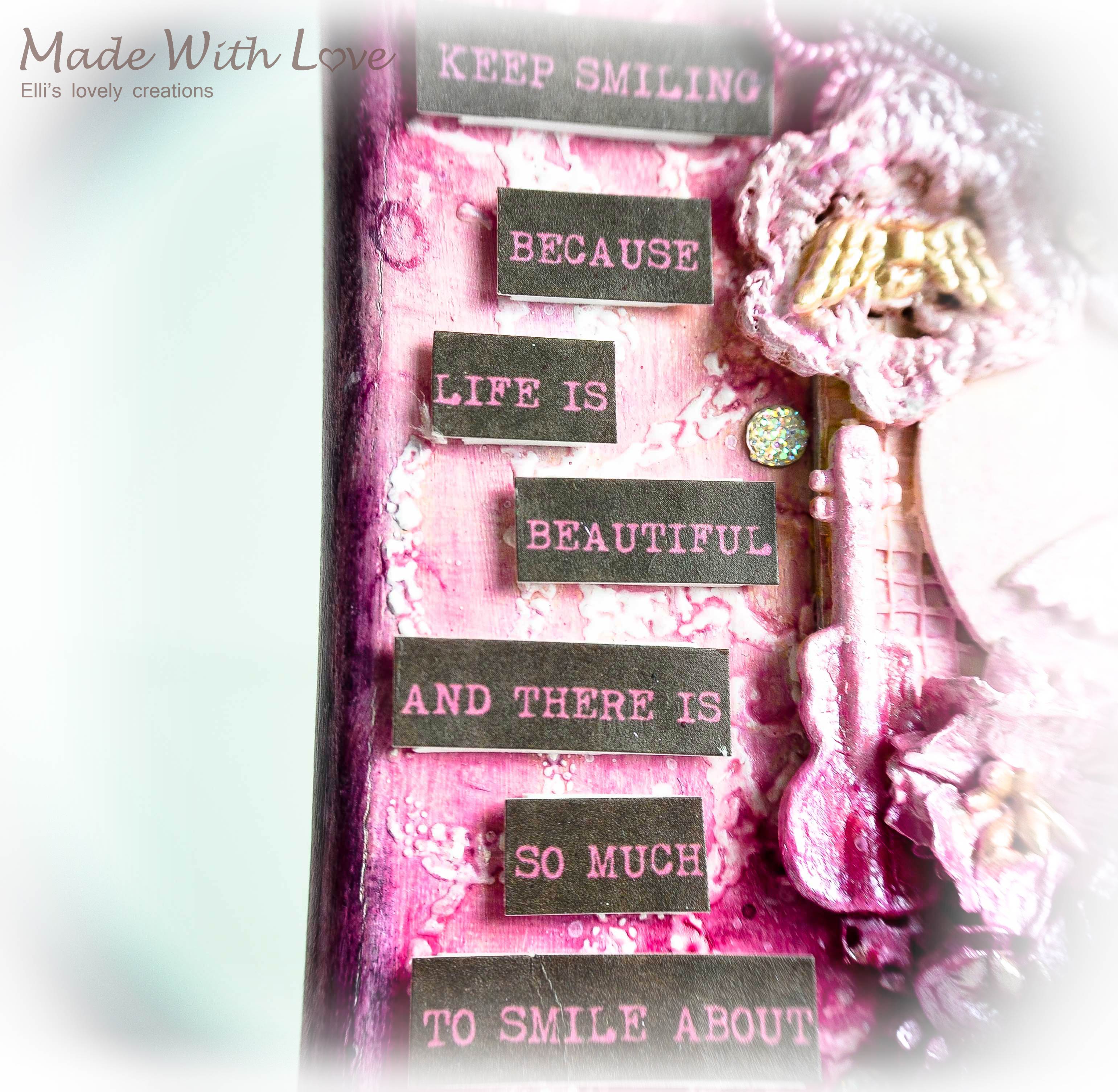 Mixed Media Notebook Journal Cover Keep Smiling 28