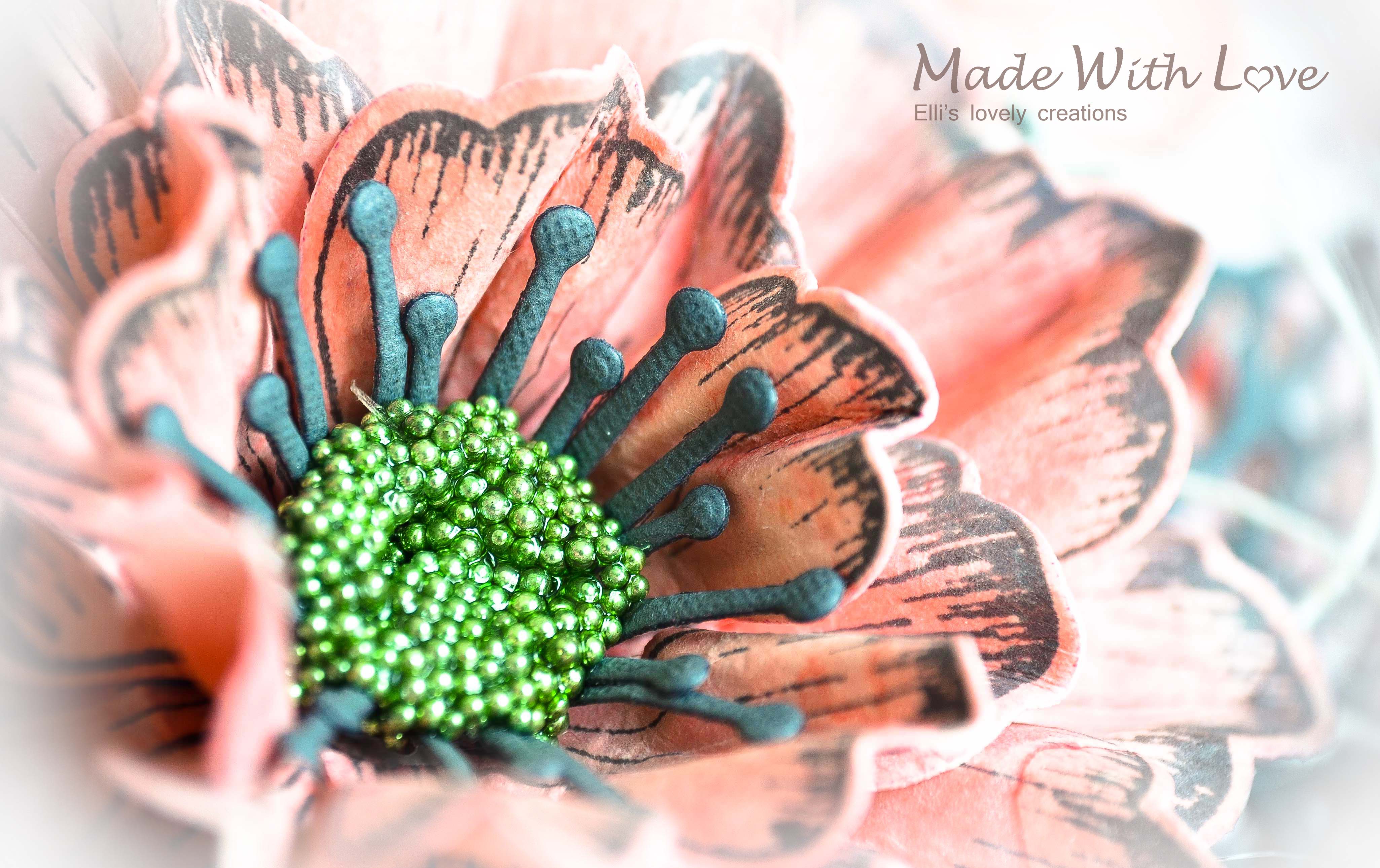 Mixed Media Watercolor Easel Wedding Card Coral Magic 17