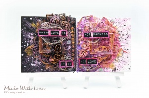 Mixed Media Mini Canvases Love Is Madness 1