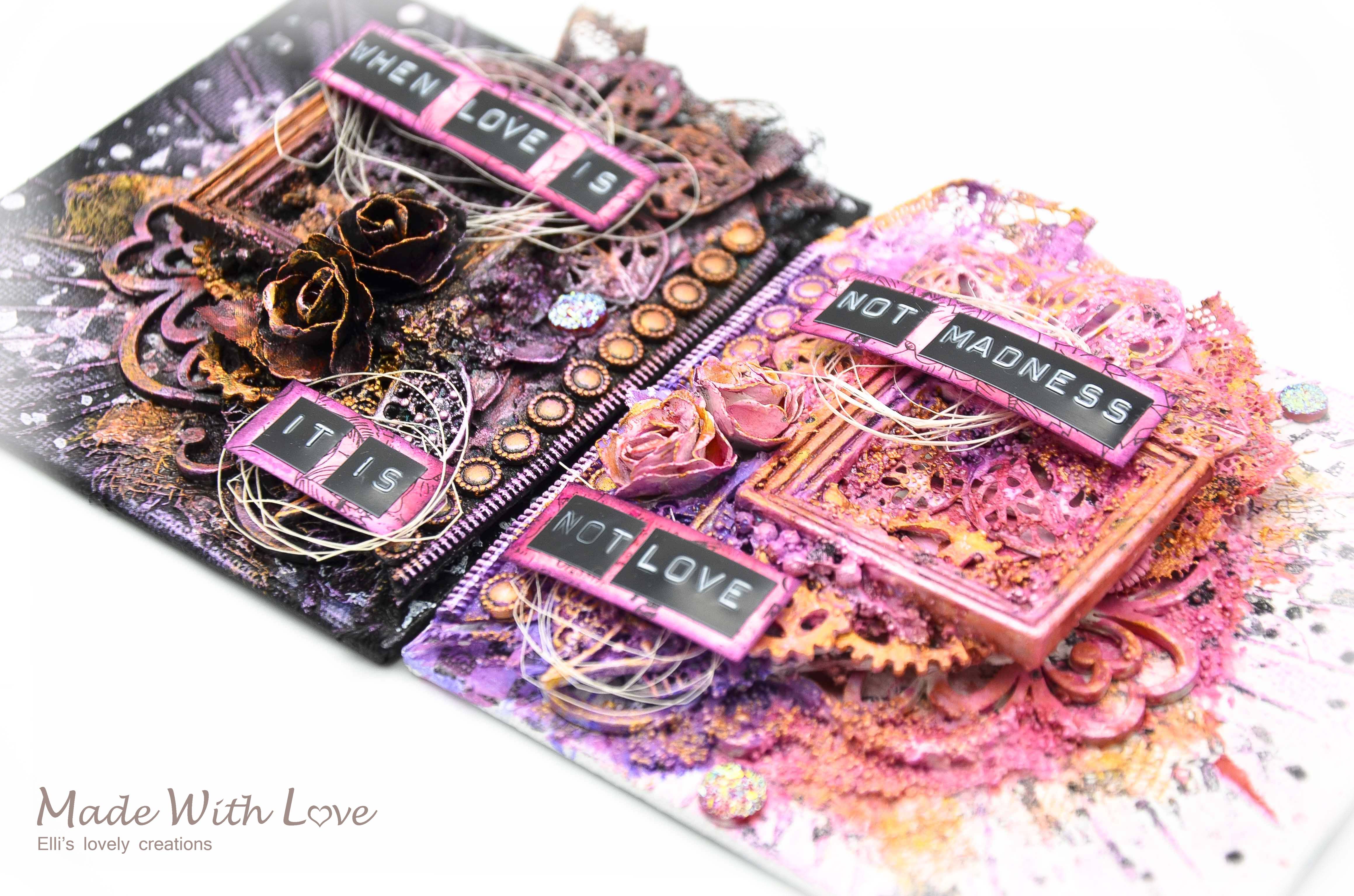 Mixed Media Mini Canvases Love Is Madness 14