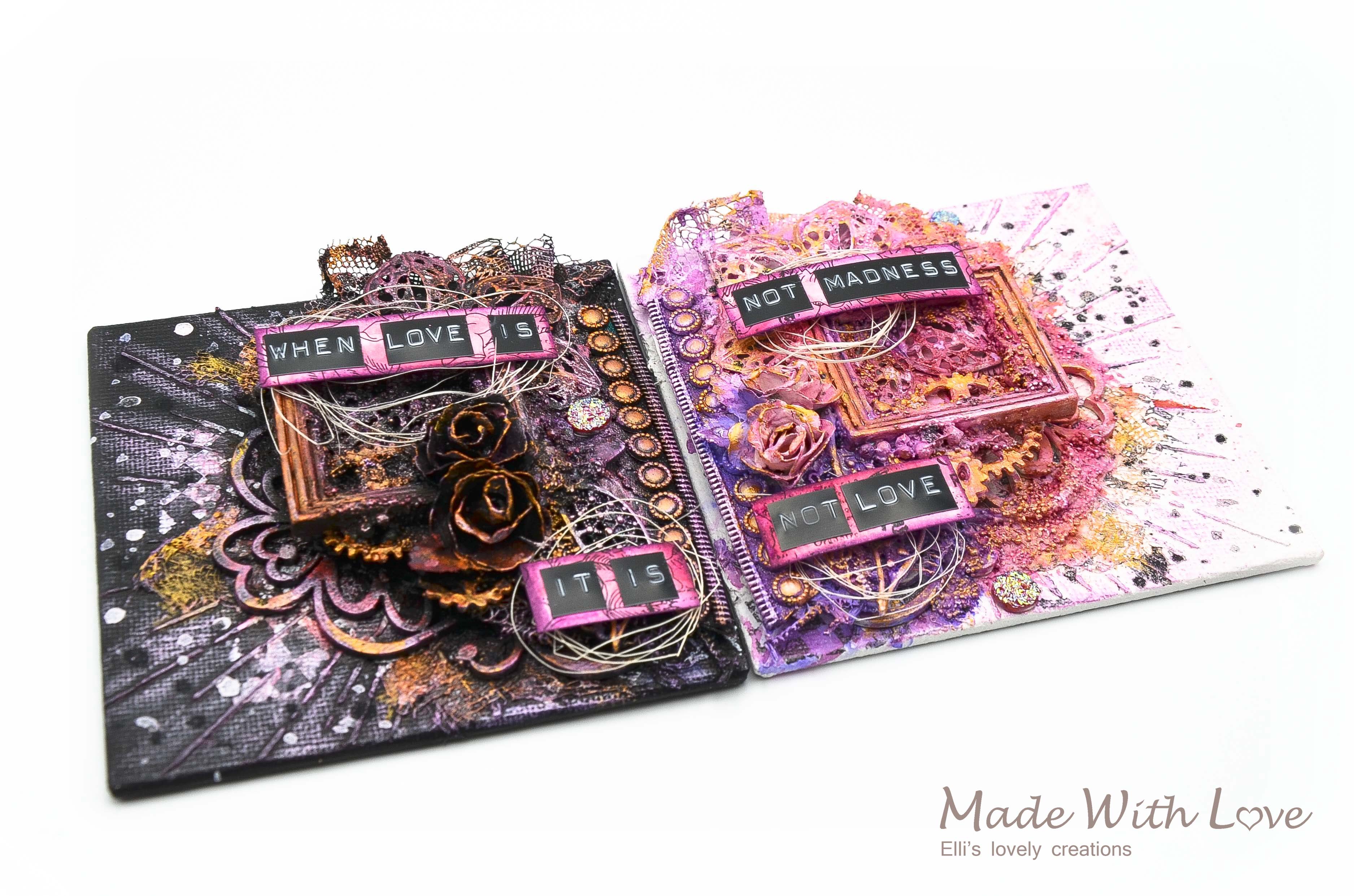 Mixed Media Mini Canvases Love Is Madness
