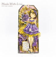 Watercolor Mixed Media Doll Tag a little bit of everything 1