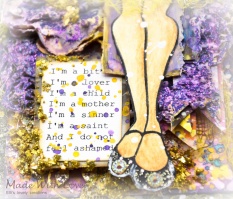 Watercolor Mixed Media Doll Tag a little bit of everything 7