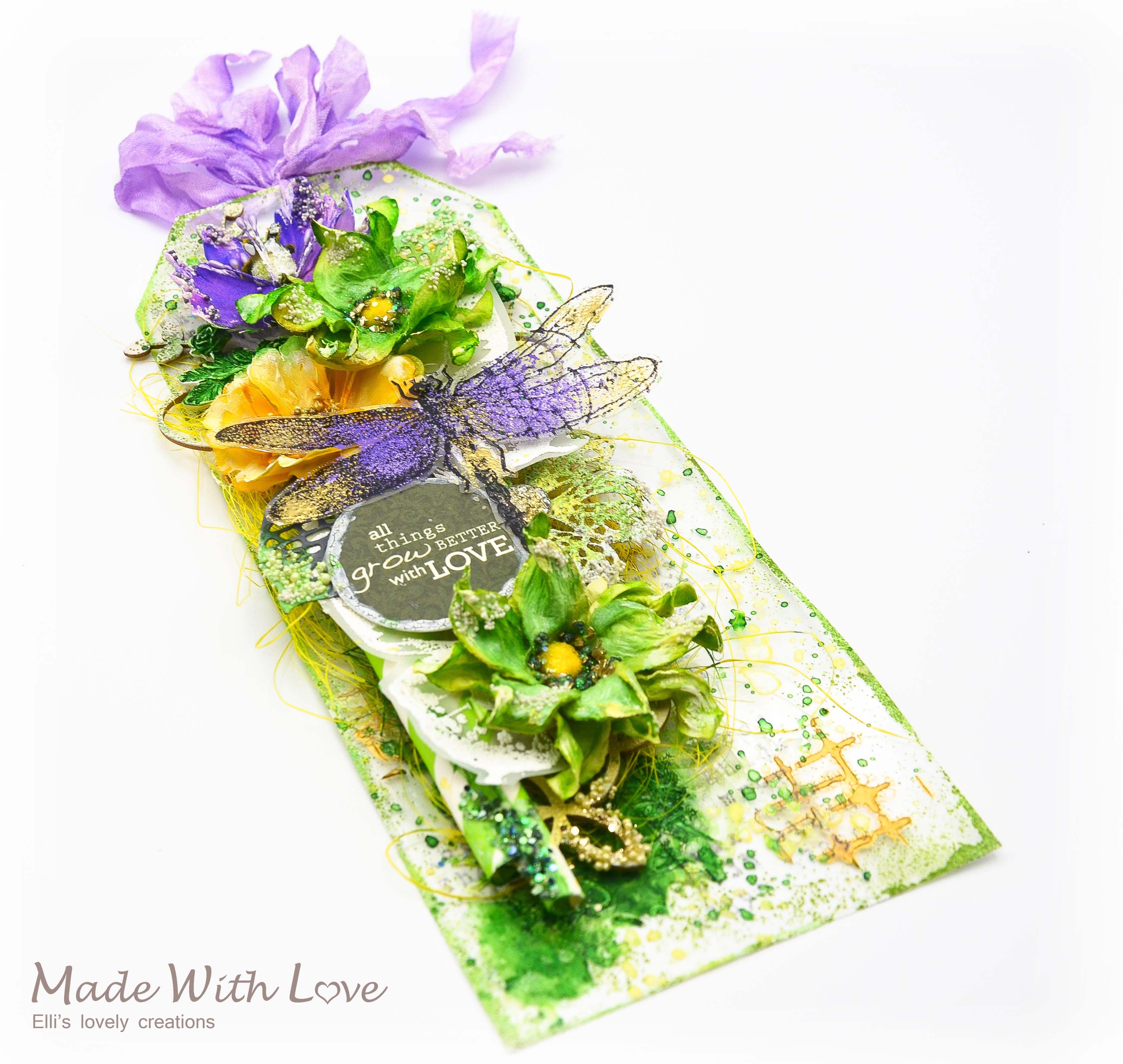 Mixed Media Spring Clear Acetate Tag Grow With Love 16