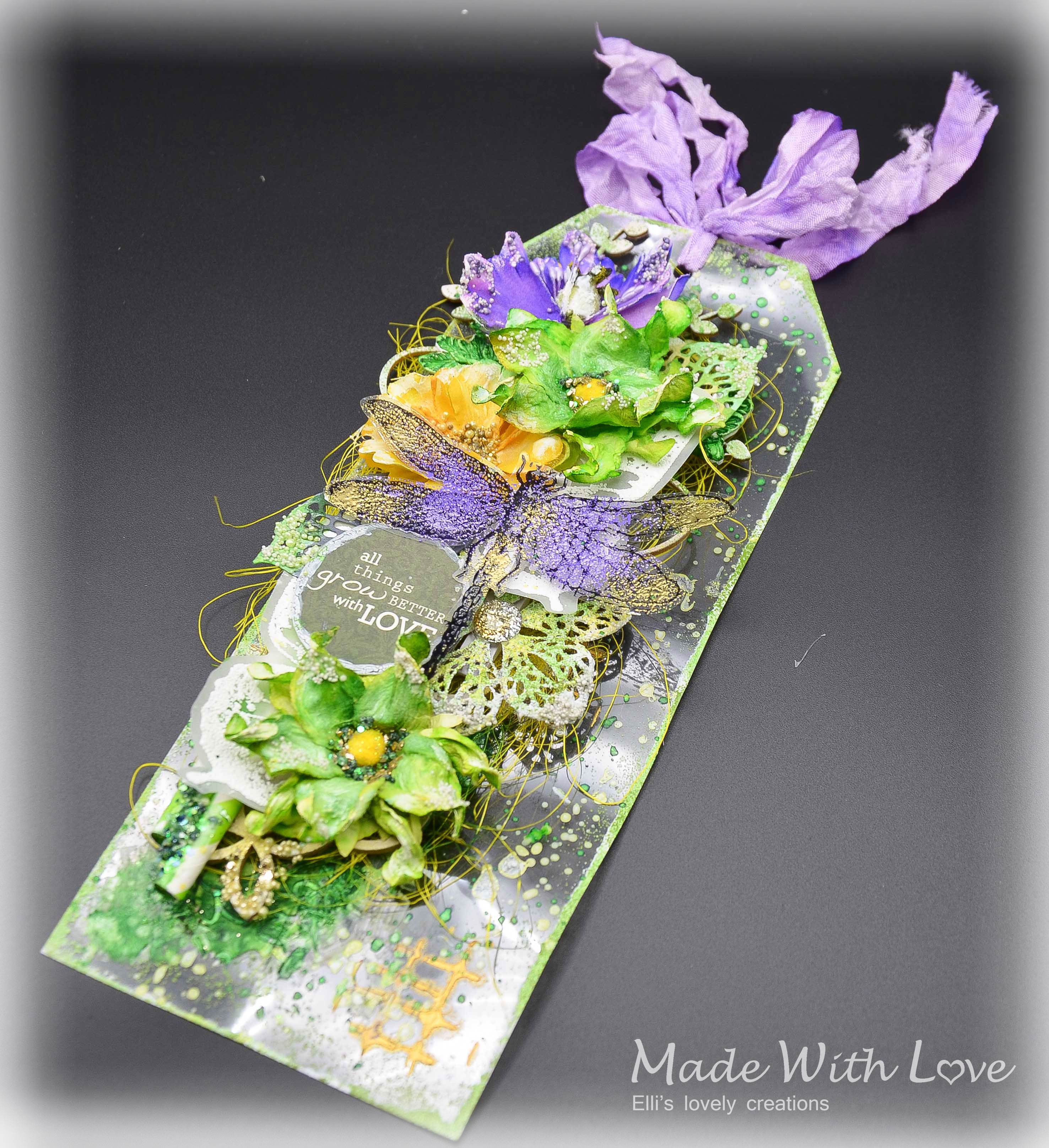 Mixed Media Spring Clear Acetate Tag Grow With Love 8
