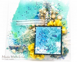 Mixed Media Watercolor Sea Card Day One of Eternity 5