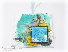 Mixed Media Watercolor Sea Card Day One of Eternity 8