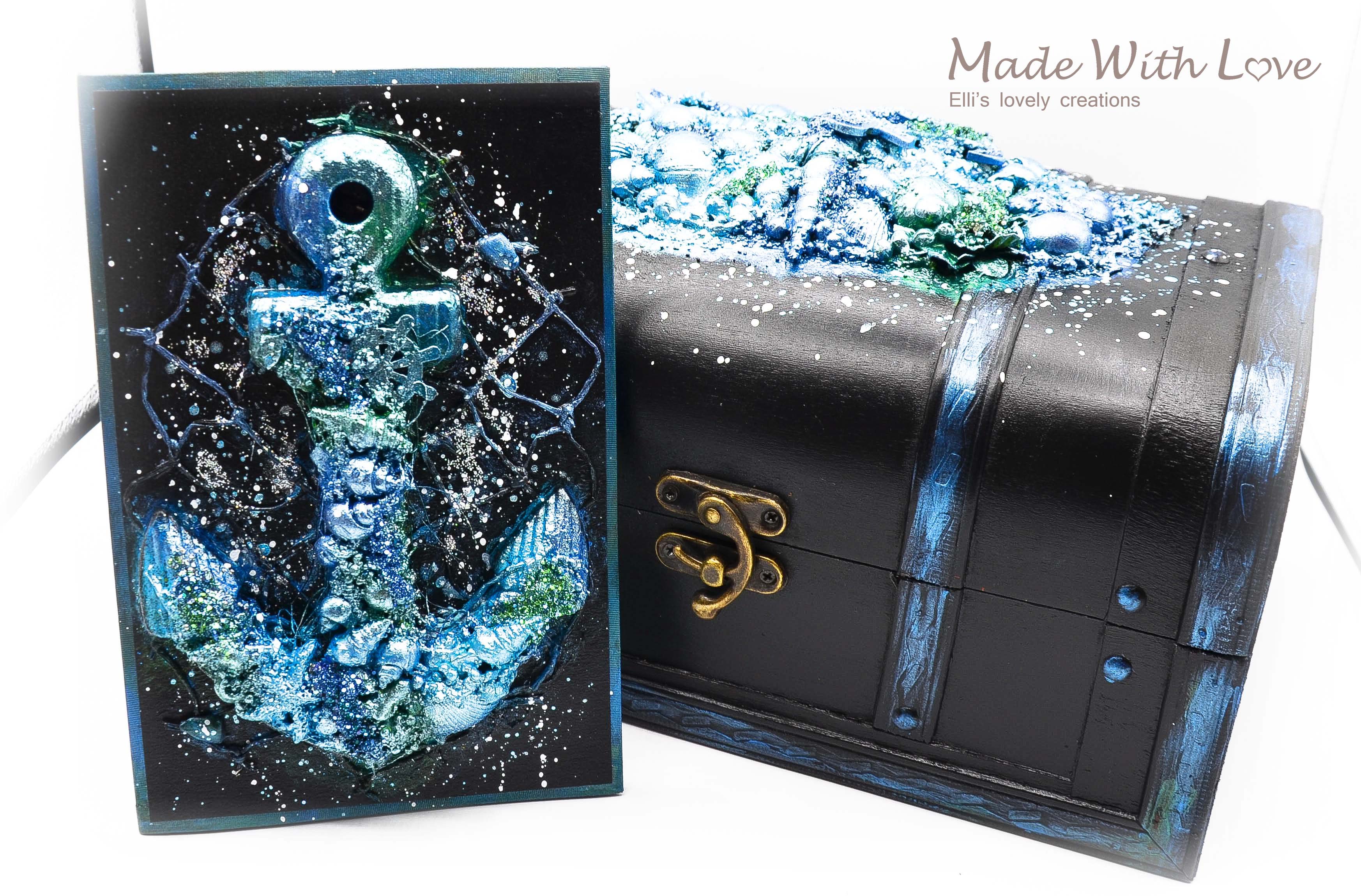 Mixed Media Magic Sea Anchor Card Shell Box Set 1